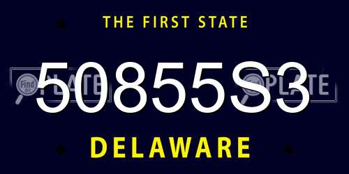50855S3 Delaware License Plate