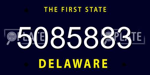 5085883 Delaware License Plate