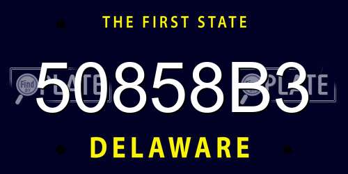 50858B3 Delaware License Plate
