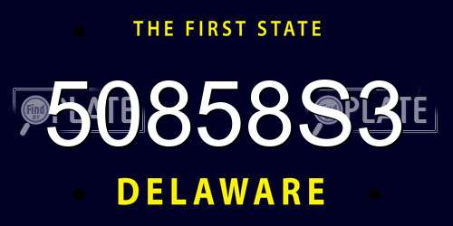 50858S3 Delaware License Plate