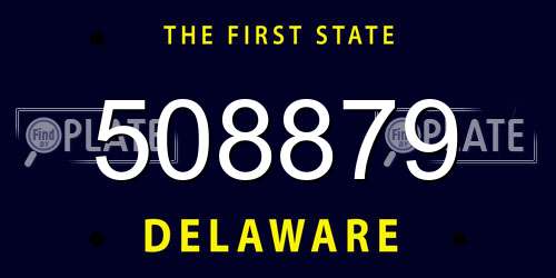 508879 Delaware License Plate