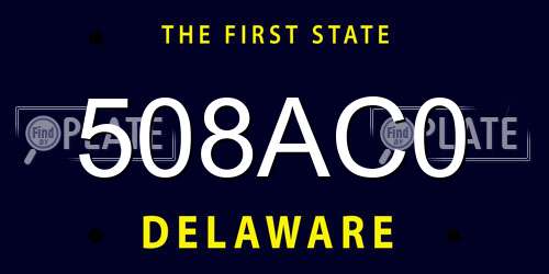 508AC0 Delaware License Plate