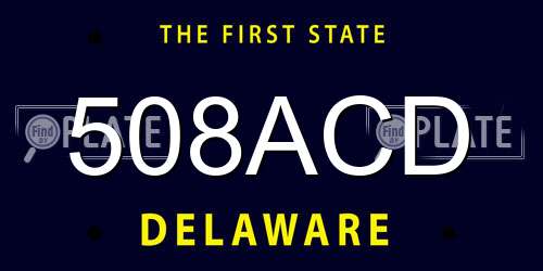 508ACD Delaware License Plate