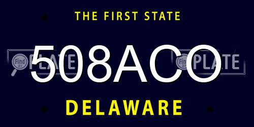508ACO Delaware License Plate