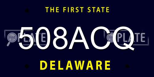 508ACQ Delaware License Plate
