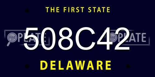 508C42 Delaware License Plate