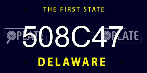 508C47 Delaware License Plate