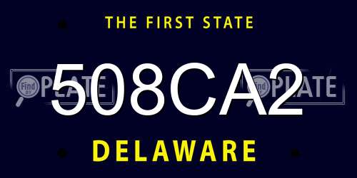 508CA2 Delaware License Plate