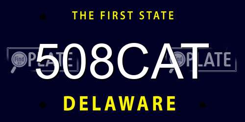 508CAT Delaware License Plate