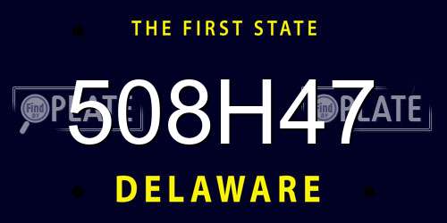 508H47 Delaware License Plate