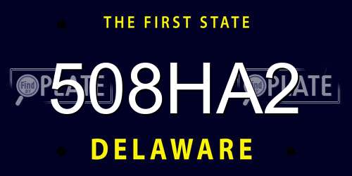 508HA2 Delaware License Plate