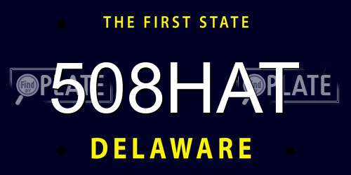 508HAT Delaware License Plate