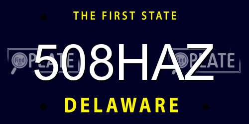 508HAZ Delaware License Plate