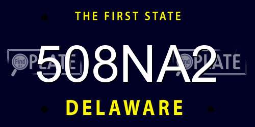 508NA2 Delaware License Plate
