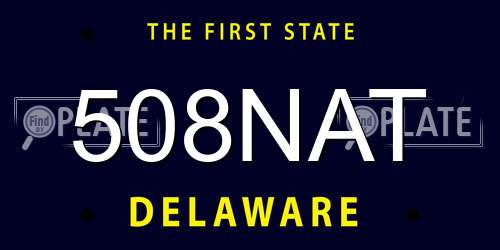 508NAT Delaware License Plate