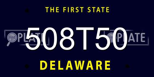 508T50 Delaware License Plate