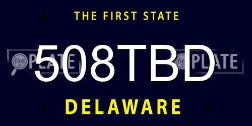 508TBD Delaware License Plate