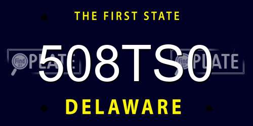 508TS0 Delaware License Plate