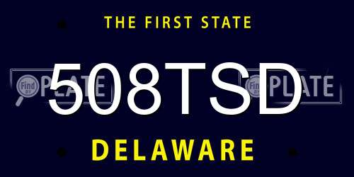 508TSD Delaware License Plate