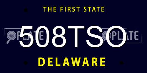 508TSO Delaware License Plate