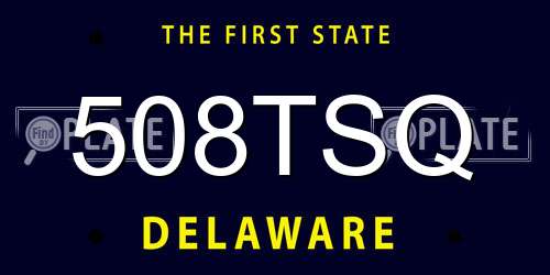 508TSQ Delaware License Plate