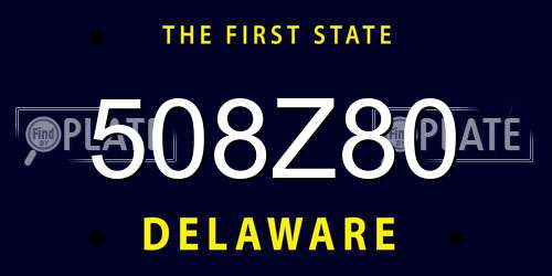 508Z80 Delaware License Plate