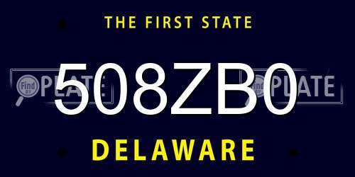 508ZB0 Delaware License Plate