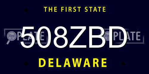 508ZBD Delaware License Plate