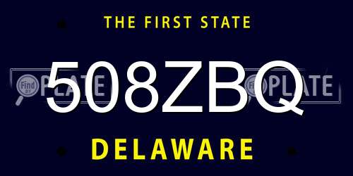 508ZBQ Delaware License Plate