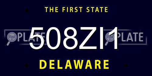 508ZI1 Delaware License Plate