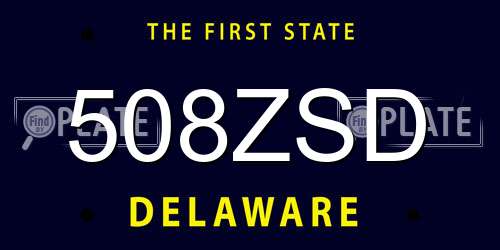 508ZSD Delaware License Plate