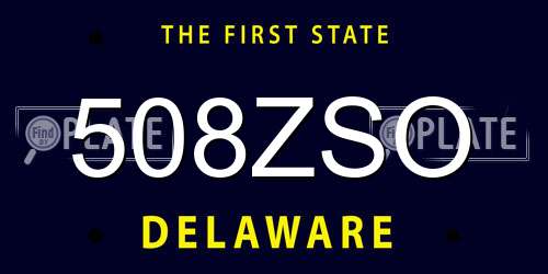 508ZSO Delaware License Plate