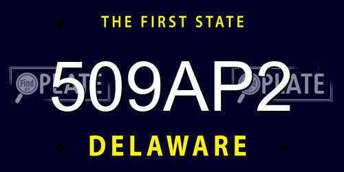 509AP2 Delaware License Plate