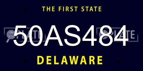 50AS484 Delaware License Plate