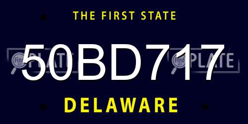 50BD717 Delaware License Plate