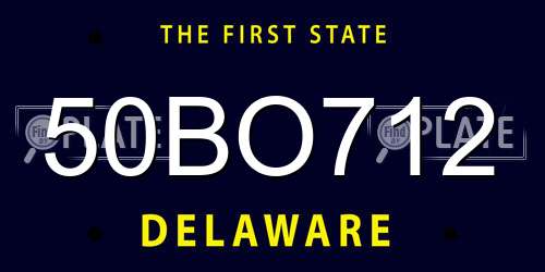 50BO712 Delaware License Plate