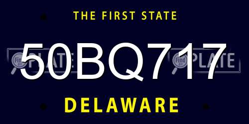 50BQ717 Delaware License Plate