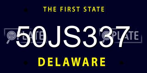 50JS337 Delaware License Plate