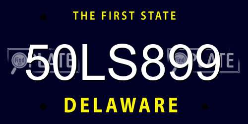 50LS899 Delaware License Plate