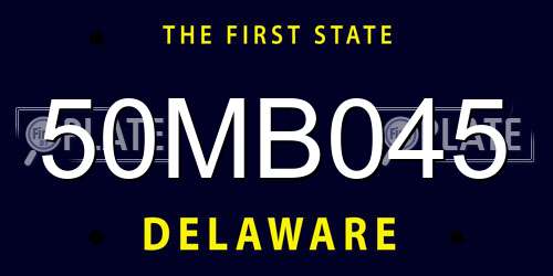 50MB045 Delaware License Plate
