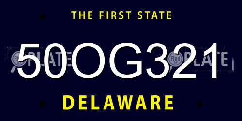 50OG321 Delaware License Plate