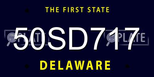 50SD717 Delaware License Plate