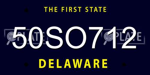 50SO712 Delaware License Plate
