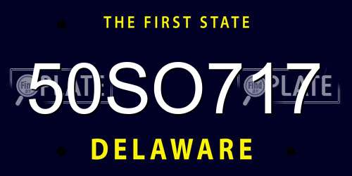 50SO717 Delaware License Plate