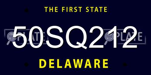 50SQ212 Delaware License Plate