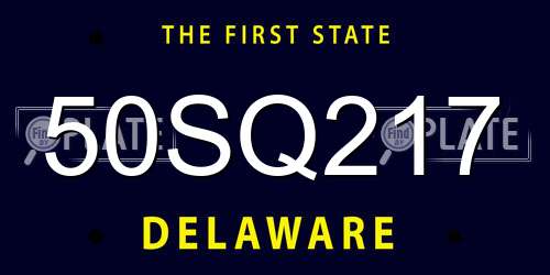 50SQ217 Delaware License Plate
