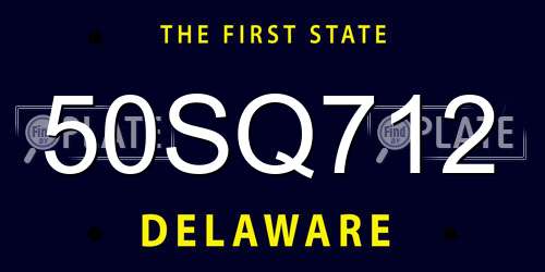 50SQ712 Delaware License Plate