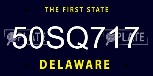 50SQ717 Delaware License Plate
