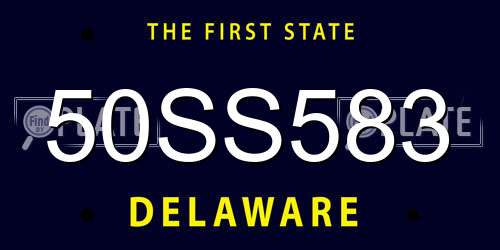 50SS583 Delaware License Plate