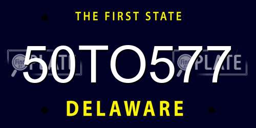 50TO577 Delaware License Plate